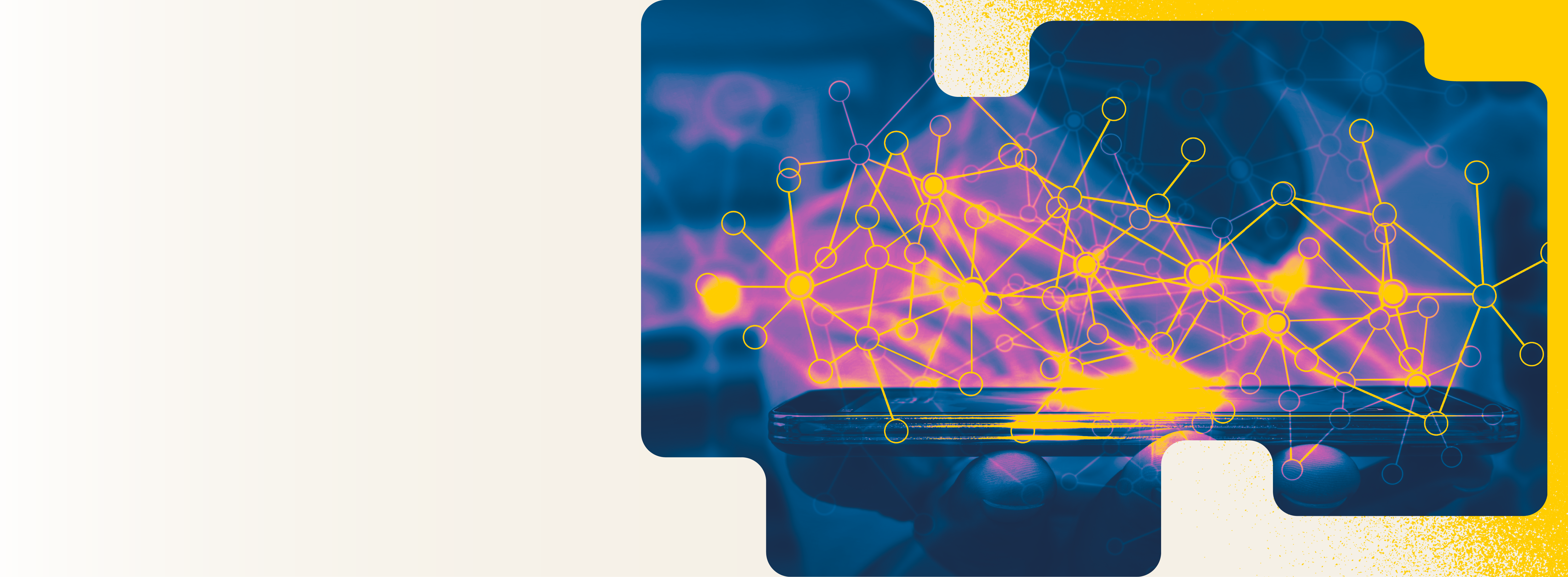 smart phone with computing power visualized as dots and lines